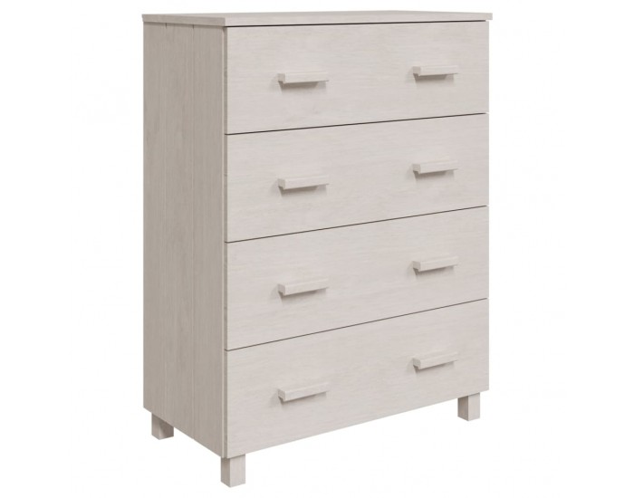 Sonata H Сайдборд HAMAR бял 79x40x103,5 см борово дърво масив
