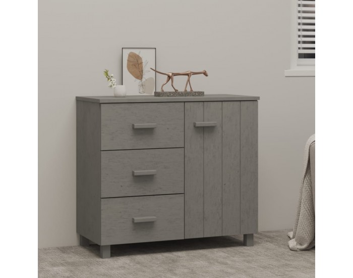 Sonata H Сайдборд HAMAR светлосив 90x40x80 см борово дърво масив