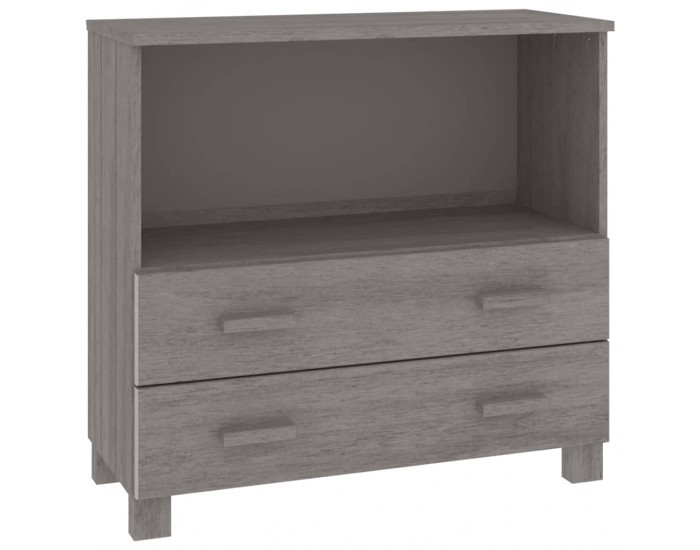 Sonata H Сайдборд HAMAR, светлосив, 85x35x80 см, борово дърво масив
