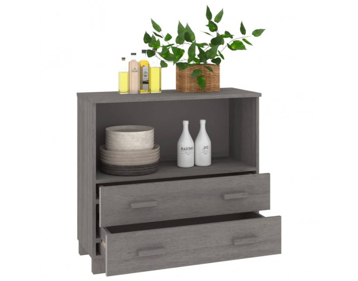Sonata H Сайдборд HAMAR, светлосив, 85x35x80 см, борово дърво масив