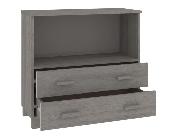 Sonata H Сайдборд HAMAR, светлосив, 85x35x80 см, борово дърво масив