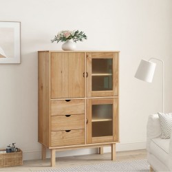 Sonata H Висок шкаф OTTA, 85x43x125 см, борово дърво масив - Corpuri, vitrine, biblioteci modulare