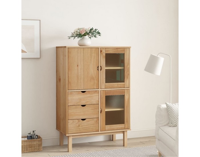 Sonata H Висок шкаф OTTA, 85x43x125 см, борово дърво масив