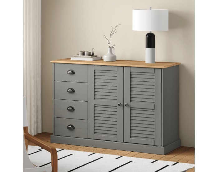 Sonata H Бюфет с чекмеджета VIGO, 113x40x75 см, сив, бор масив