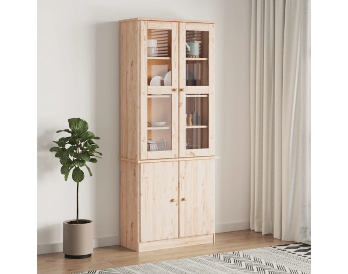 Sonata H Шкаф витрина ALTA, 77x35x186,5 см, бор масив