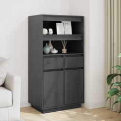Sonata H Висок шкаф, сив, 60x40x116,5 см, борово дърво масив - Corpuri, vitrine, biblioteci modulare