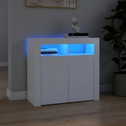 Sonata H Сайдборд с LED светлини, бял, 80x35x75 см - Corpuri, vitrine, biblioteci modulare