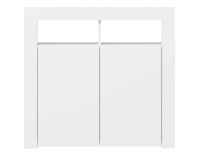 Sonata H Сайдборд с LED светлини, бял, 80x35x75 см