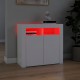Sonata H Сайдборд с LED светлини, бял, 80x35x75 см