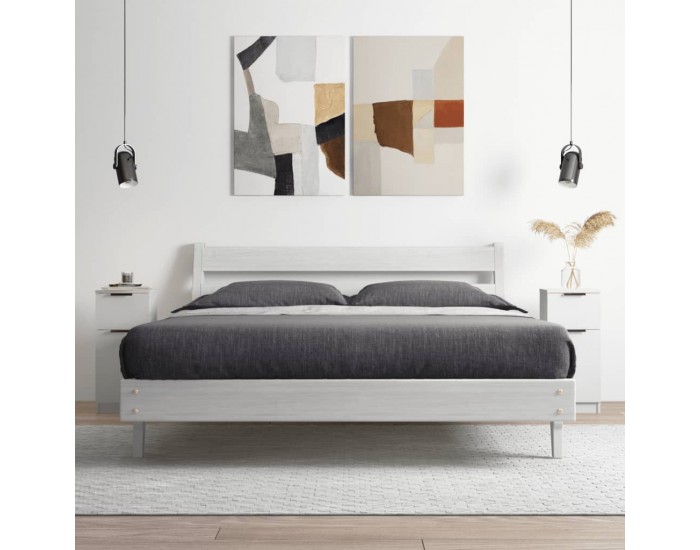Sonata H Сайдборди, 2 бр, бели, 30x30x70 см, инженерно дърво