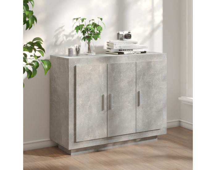 Sonata H Сайдборд, бетонно сив, 92x35x75 см, инженерно дърво