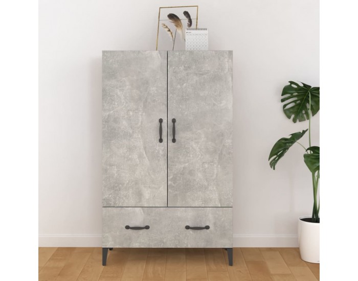 Sonata H Висок шкаф, бетонно сив, 70x31x115 см, инженерно дърво