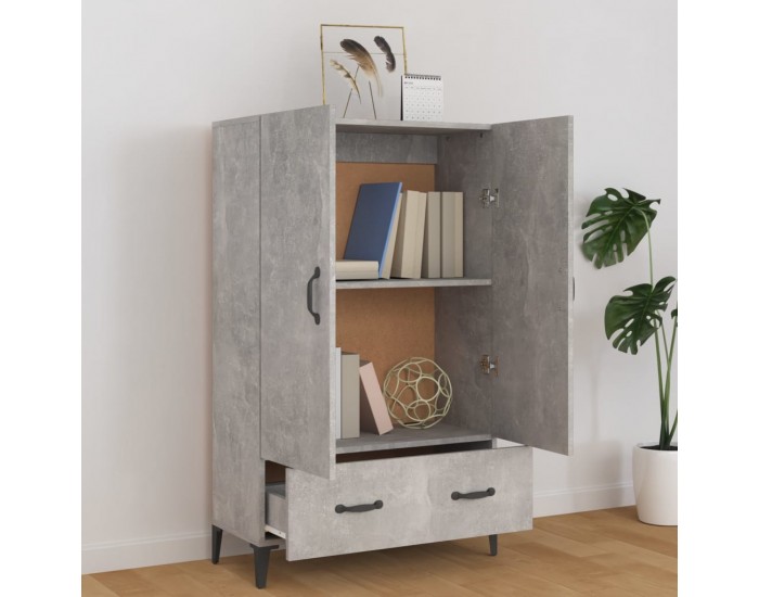 Sonata H Висок шкаф, бетонно сив, 70x31x115 см, инженерно дърво