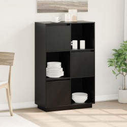 Sonata H Висок шкаф, черен, 74x35x117 см, борово дърво масив - Corpuri, vitrine, biblioteci modulare