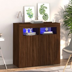 Sonata H Сайдборд с LED светлини, кафяв дъб, 80x35x75 см - Corpuri, vitrine, biblioteci modulare