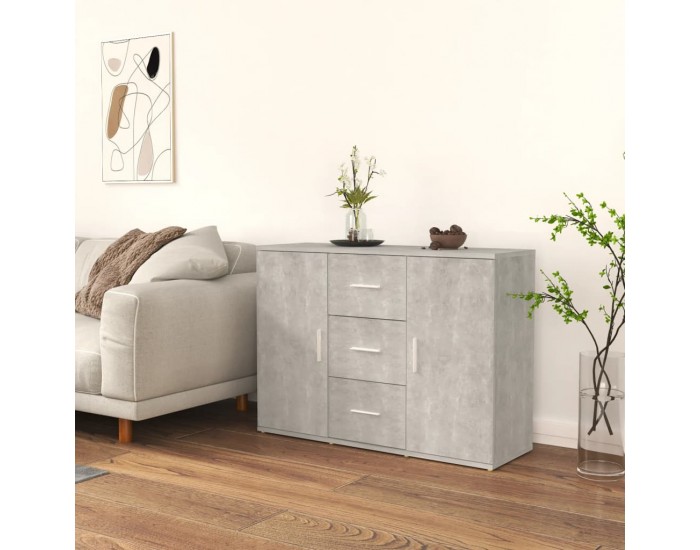 Sonata H Сайдборд, бетонно сив, 91x29,5x65 см, инженерно дърво