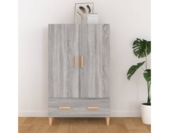 Sonata H Висок шкаф, сив сонома, 70x31x115 см, инженерно дърво