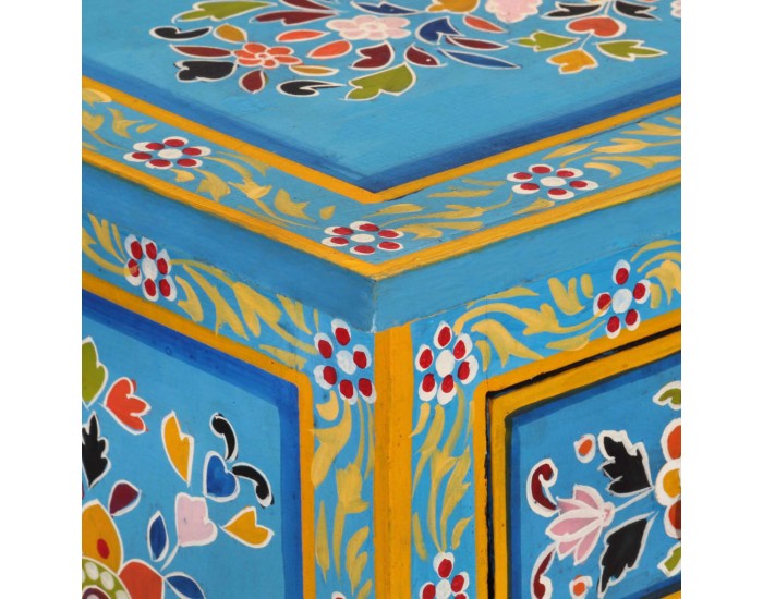 Sonata H Страничен шкаф, тюркоаз, 55x30x76 см, мангово дърво масив