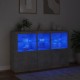 Sonata H Сайдборд с LED светлини, бетонно сив, 162x37x100 см