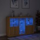 Sonata H Сайдборд с LED светлини, сонома дъб, 162x37x100 см