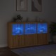 Sonata H Сайдборд с LED светлини, сонома дъб, 181,5x37x100 см