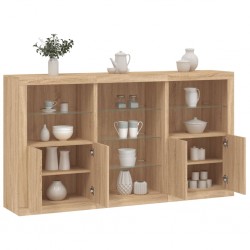 Sonata H Сайдборд с LED светлини, сонома дъб, 181,5x37x100 см - Corpuri, vitrine, biblioteci modulare