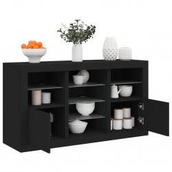 Sonata H Сайдборд с LED светлини, черен, 123x37x67 см - Corpuri, vitrine, biblioteci modulare