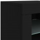 Sonata H Сайдборд с LED светлини, черен, 123x37x67 см