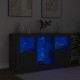 Sonata H Сайдборд с LED светлини, черен, 123x37x67 см
