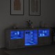 Sonata H Сайдборд с LED светлини, бетонно сив, 181,5x37x67 см