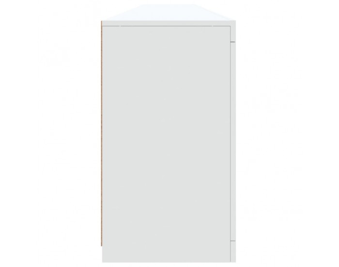 Sonata H Сайдборд с LED светлини, бял, 283x37x67 см