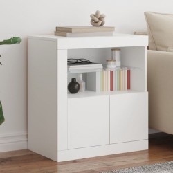 Sonata H Сайдборд с LED светлини, бял, 60,5x37x67 см - Corpuri, vitrine, biblioteci modulare