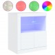 Sonata H Сайдборд с LED светлини, бял, 60,5x37x67 см