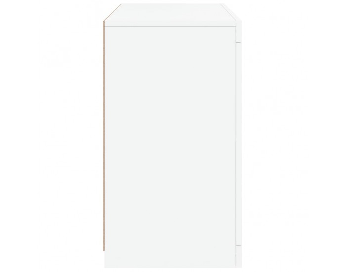 Sonata H Сайдборд с LED светлини, бял, 60,5x37x67 см