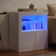 Sonata H Сайдборд с LED светлини, бял, 60,5x37x67 см