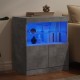 Sonata H Сайдборд с LED светлини, бетонно сив, 60x37x67 см