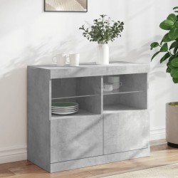 Sonata H Сайдборд с LED светлини, бетонно сив, 81x37x67 см - Corpuri, vitrine, biblioteci modulare