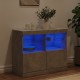 Sonata H Сайдборд с LED светлини, бетонно сив, 81x37x67 см
