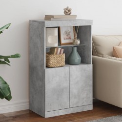 Sonata H Сайдборд с LED светлини, бетонно сив, 60,5x37x100 см - Corpuri, vitrine, biblioteci modulare