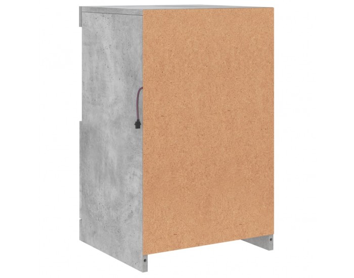 Sonata H Сайдборд с LED светлини, бетонно сив, 41x37x67 см