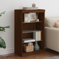 Sonata H Сайдборд с LED светлини, кафяв дъб, 60,5x37x100 см - Corpuri, vitrine, biblioteci modulare