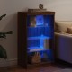 Sonata H Сайдборд с LED светлини, кафяв дъб, 60,5x37x100 см