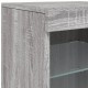 Sonata H Сайдборд с LED светлини, сив сонома, 41x37x67 см