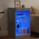 Sonata H Сайдборд с LED светлини, бетонно сив, 41x37x67 см