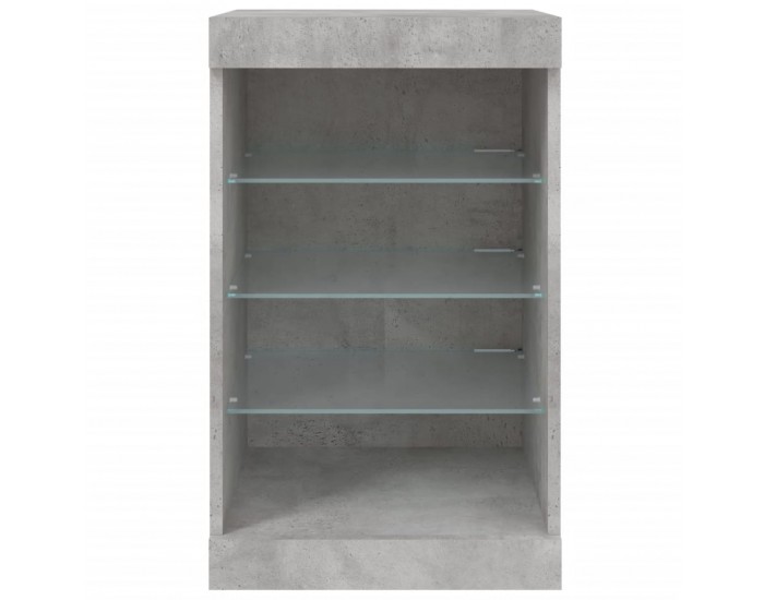 Sonata H Сайдборд с LED светлини, бетонно сив, 41x37x67 см