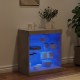 Sonata H Сайдборд с LED светлини, бетонно сив, 60,5x37x67 см