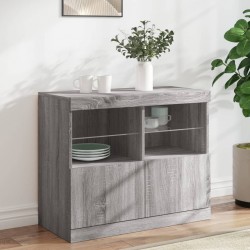 Sonata H Сайдборд с LED светлини, сив сонома, 81x37x67 см - Corpuri, vitrine, biblioteci modulare