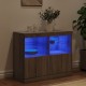 Sonata H Сайдборд с LED светлини, сив сонома, 81x37x67 см