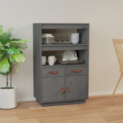 Sonata H Висок шкаф, сив, 67x40x108,5 см, борово дърво масив - Corpuri, vitrine, biblioteci modulare