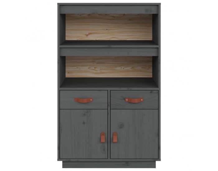 Sonata H Висок шкаф, сив, 67x40x108,5 см, борово дърво масив